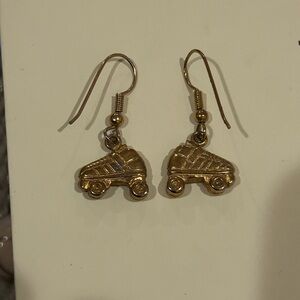 Gold Roller Skate Earrings